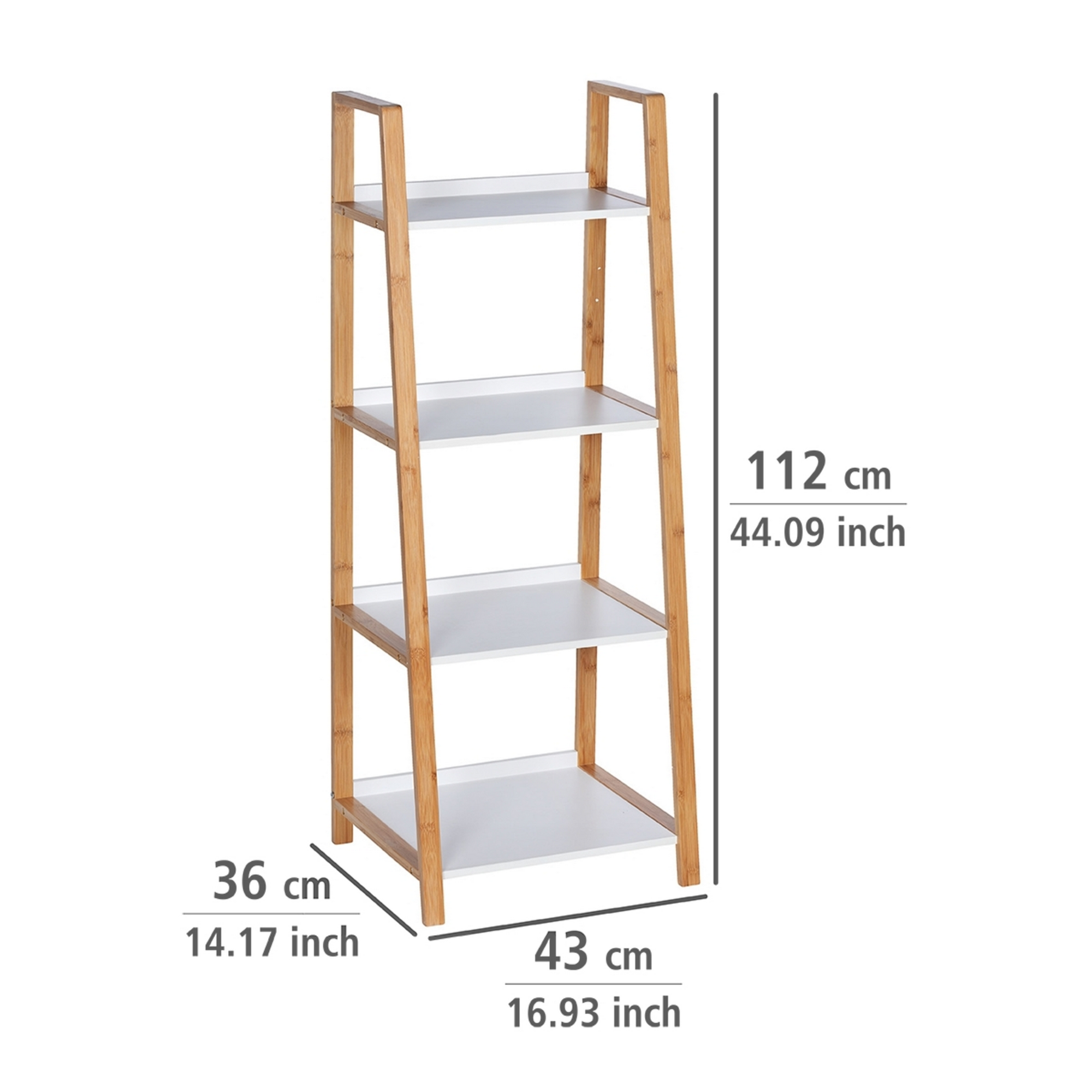 Bad-Regal 'Finja' Bambus/weiß 4 Böden 43 x 36 x 112 cm + product picture