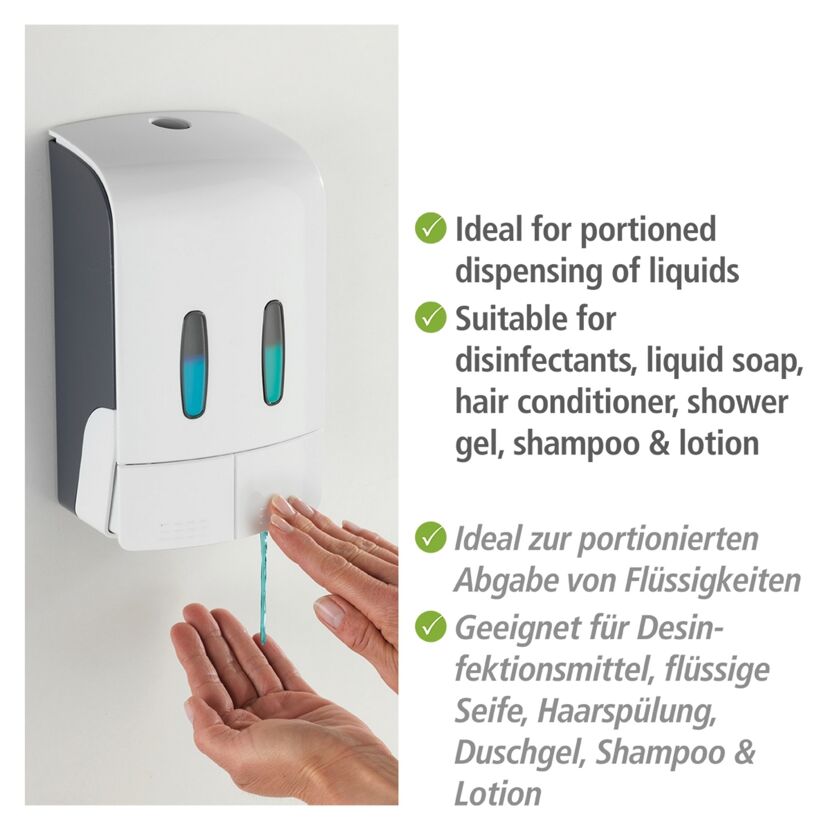 Spender für Seife, Shampoo und Duschgel