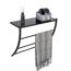 Schwarzes Handtuchregal mit Ablage