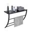 Schwarzes Handtuchregal mit Glasplatte