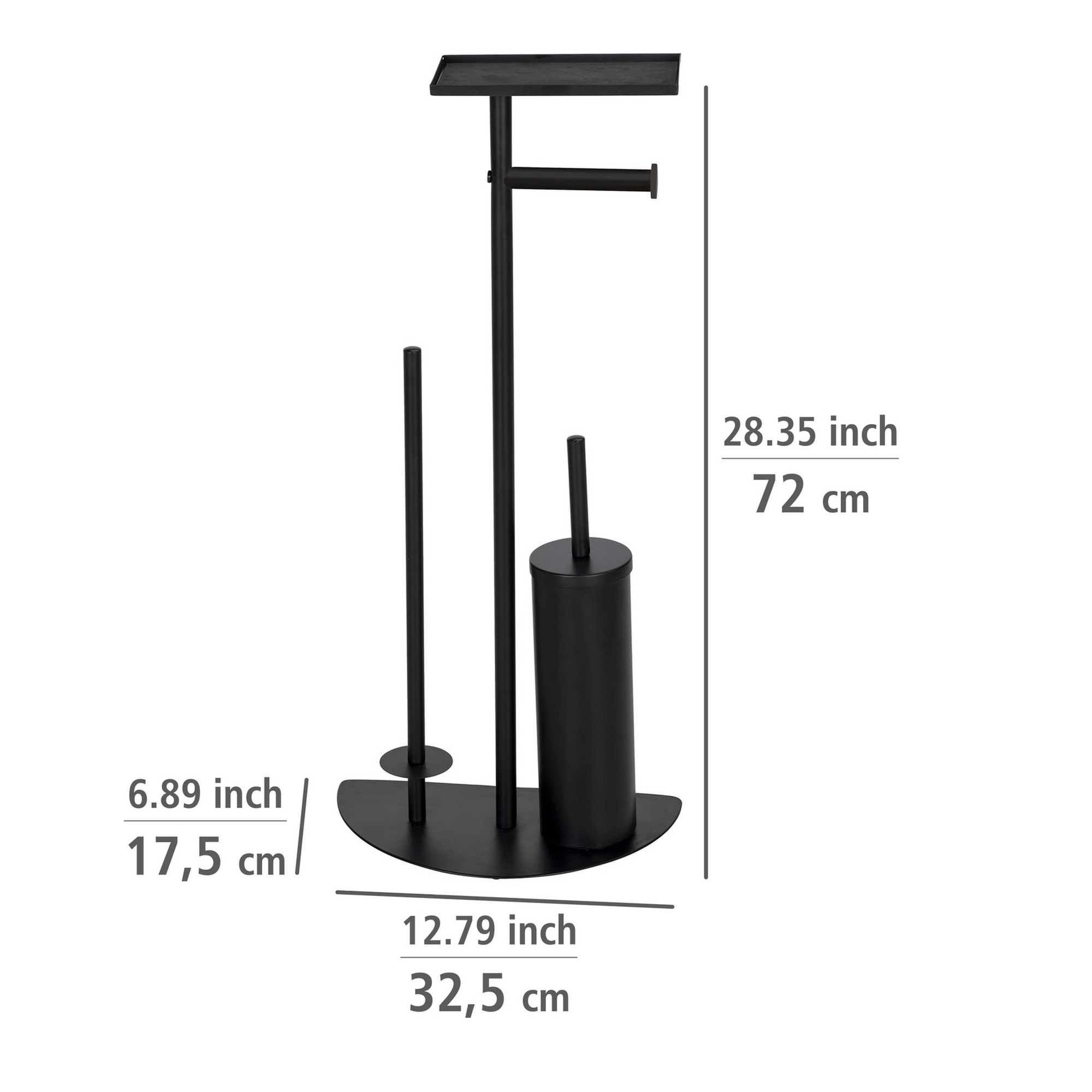 Stand WC-Garnitur 'Cosenza' 4-in-1 matt schwarz mit Ablage + product picture