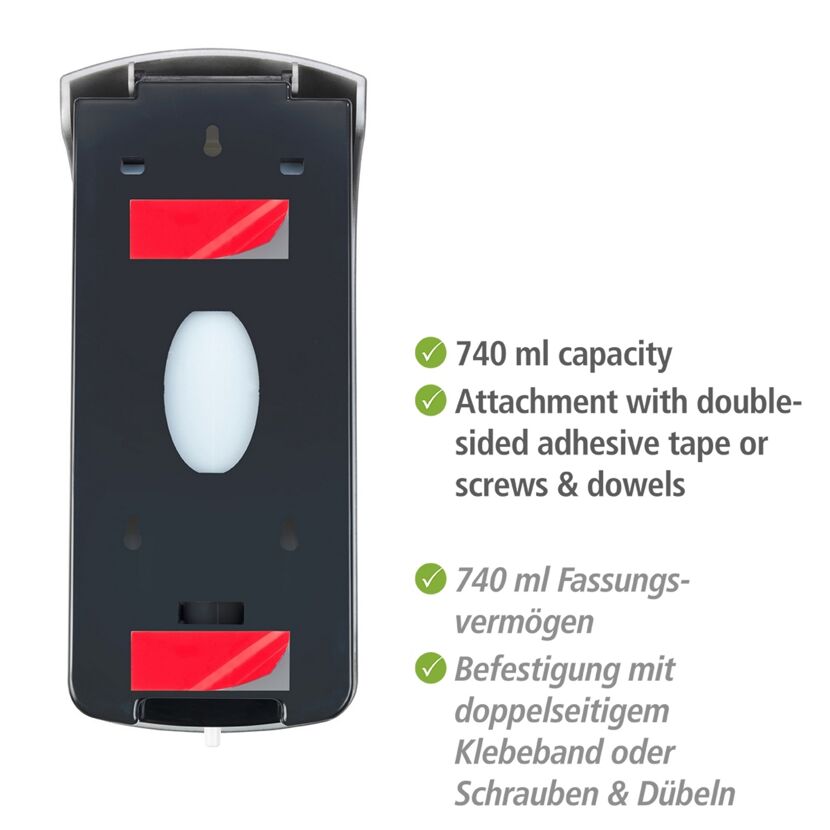 Rückseite eines Seifenspenders