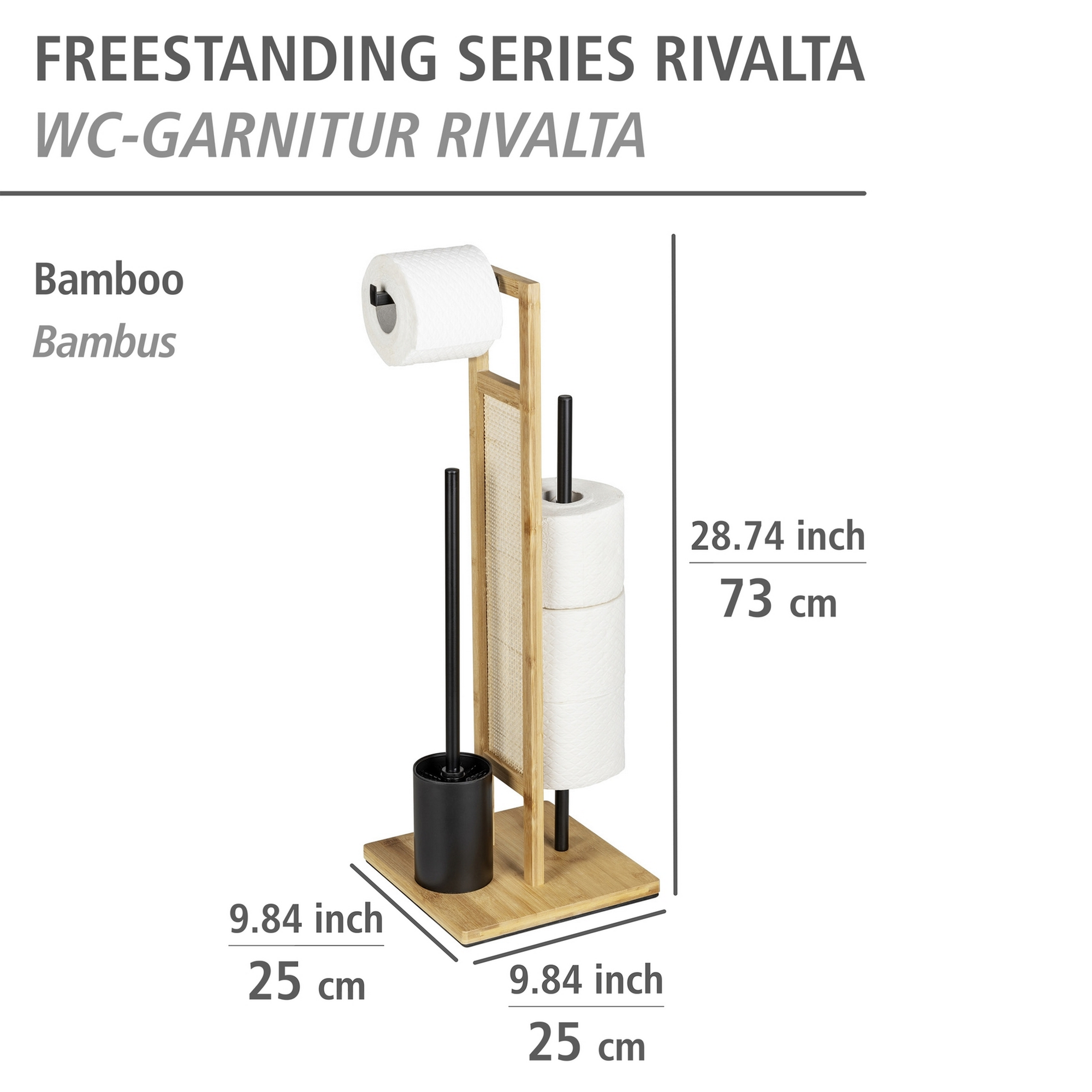 Stand WC-Garnitur 'Allegre' 3-in-1 Bambus/Rattan + product picture