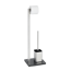 Stand WC-Garnitur 'Slate Rock' 2-in-1 schieferfarben/edelstahlfarben