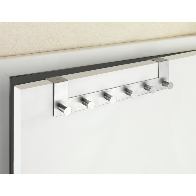 Türgarderobe aus Edelstahl mit fünf Haken