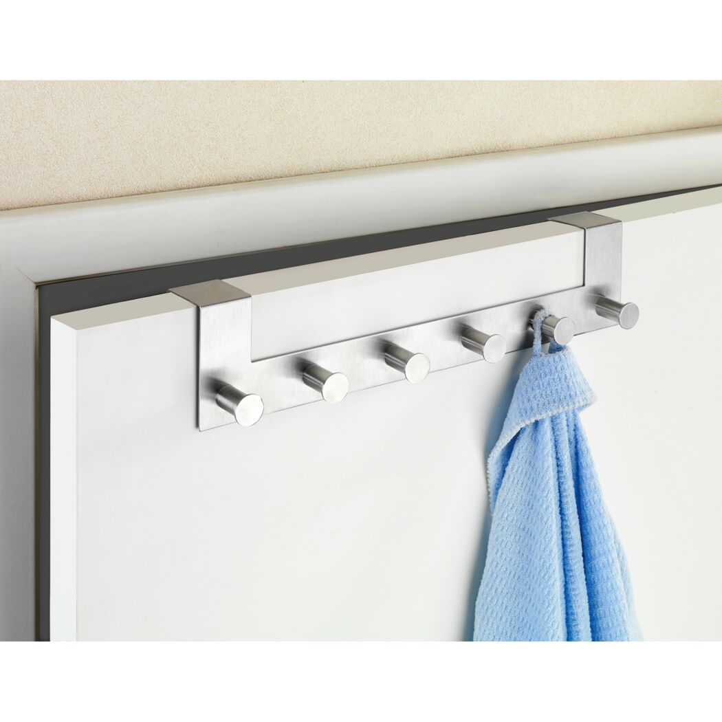 Türgarderobe mit fünf Haken aus Edelstahl