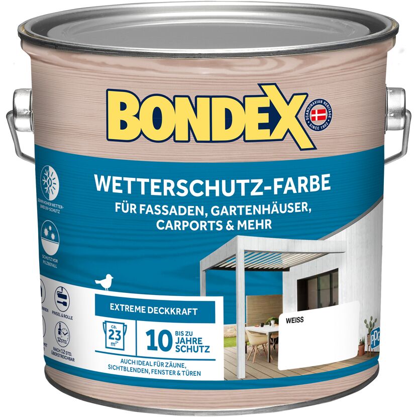 Wetterschutzfarbe weiß 2,5 l
