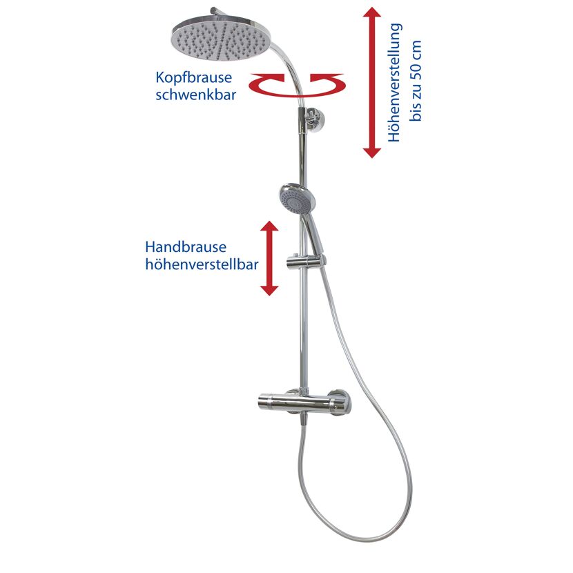 Duschsystem mit höhenverstellbarer Handbrause