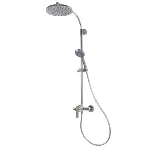 Duschsystem 'Aquamaxx 310' chromfarben mit Einhebelmischer, runde Kopfbrause