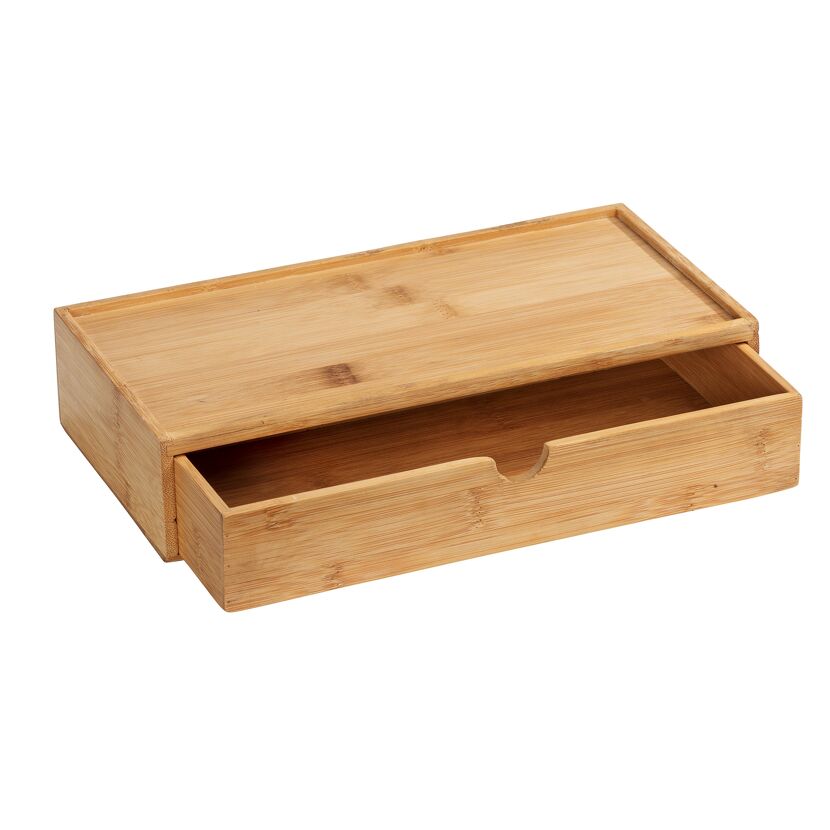 Offene Bambusbox mit Schublade