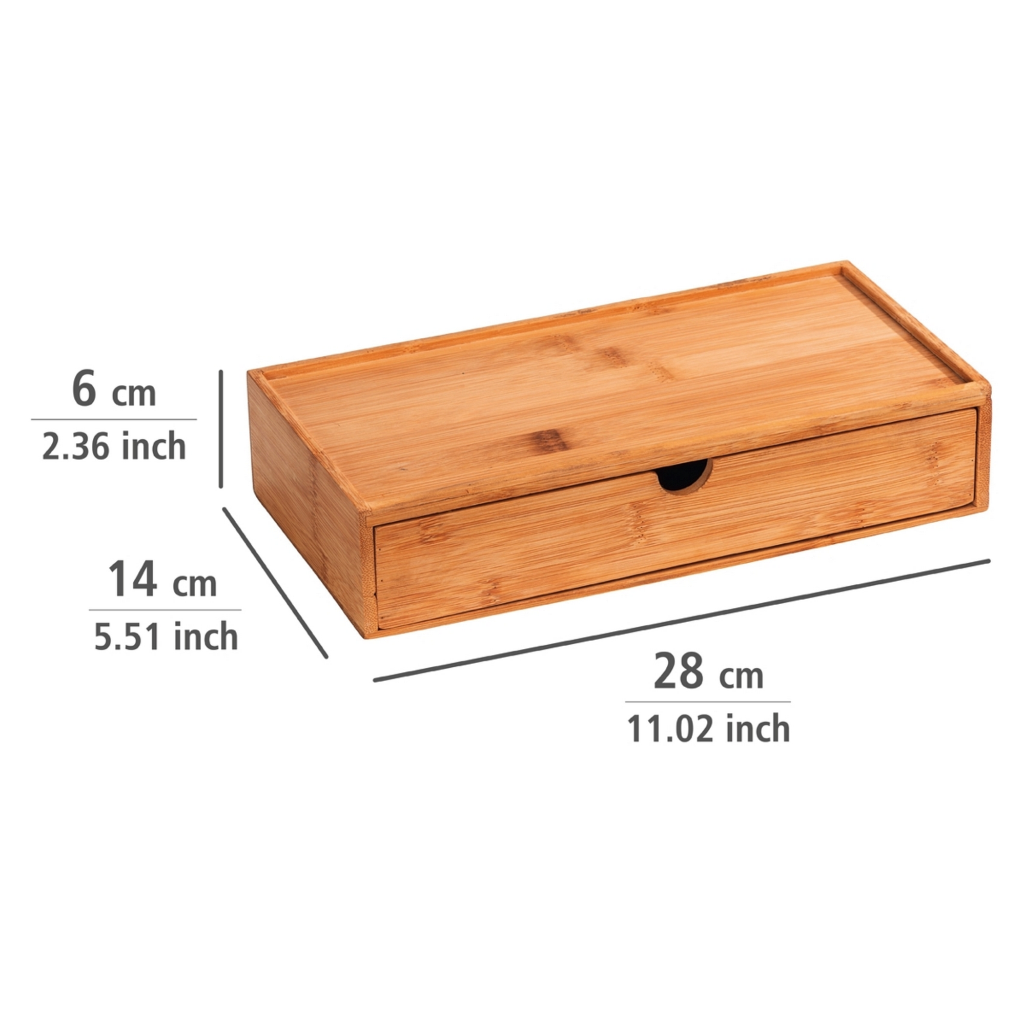 Aufbewahrungsbox 'Terra' Bambus mit Schublade 28 x 14 x 6 cm