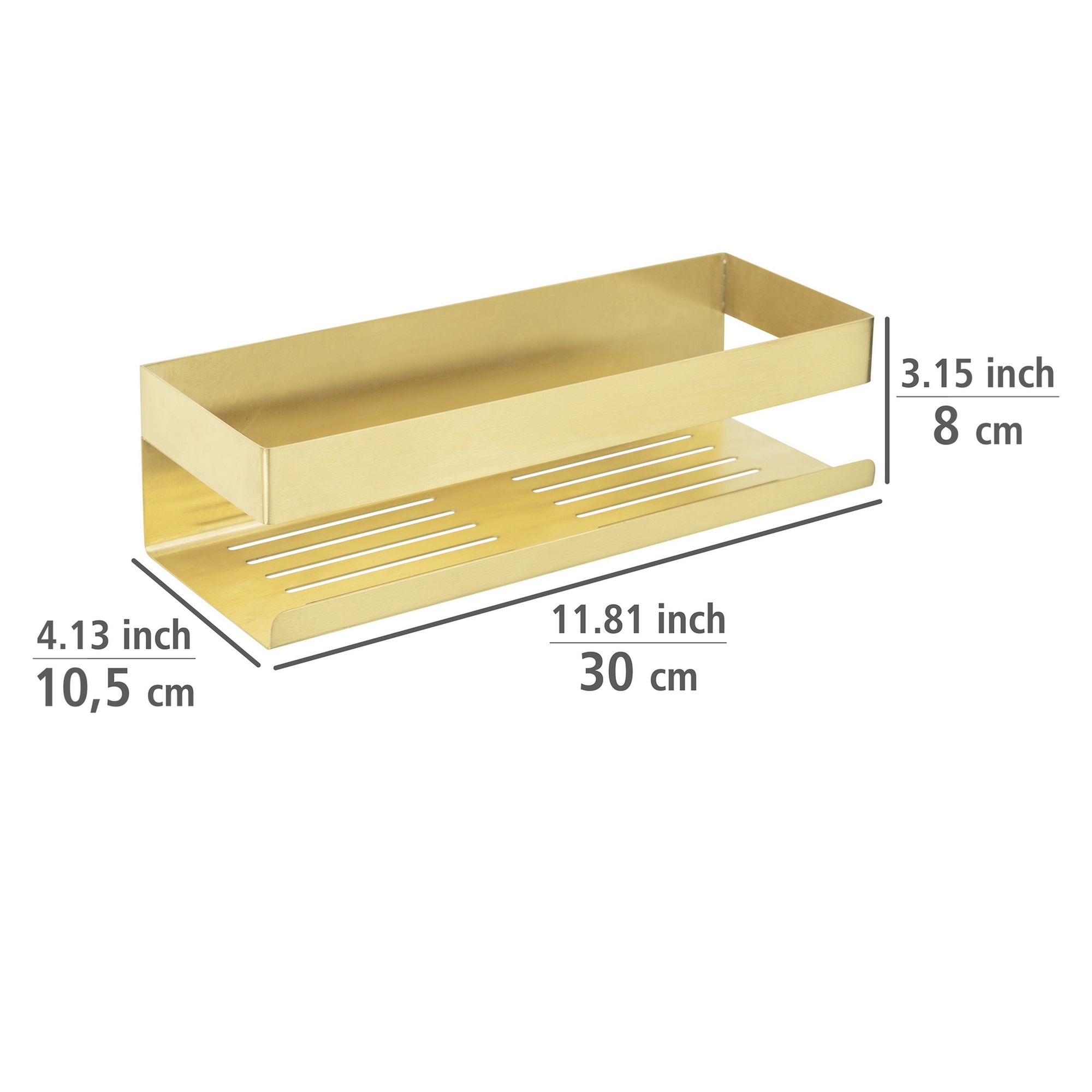 Wandablage 'Turbo-Loc® Genova' matt gold 30 x 10,5 x 8 cm + product picture