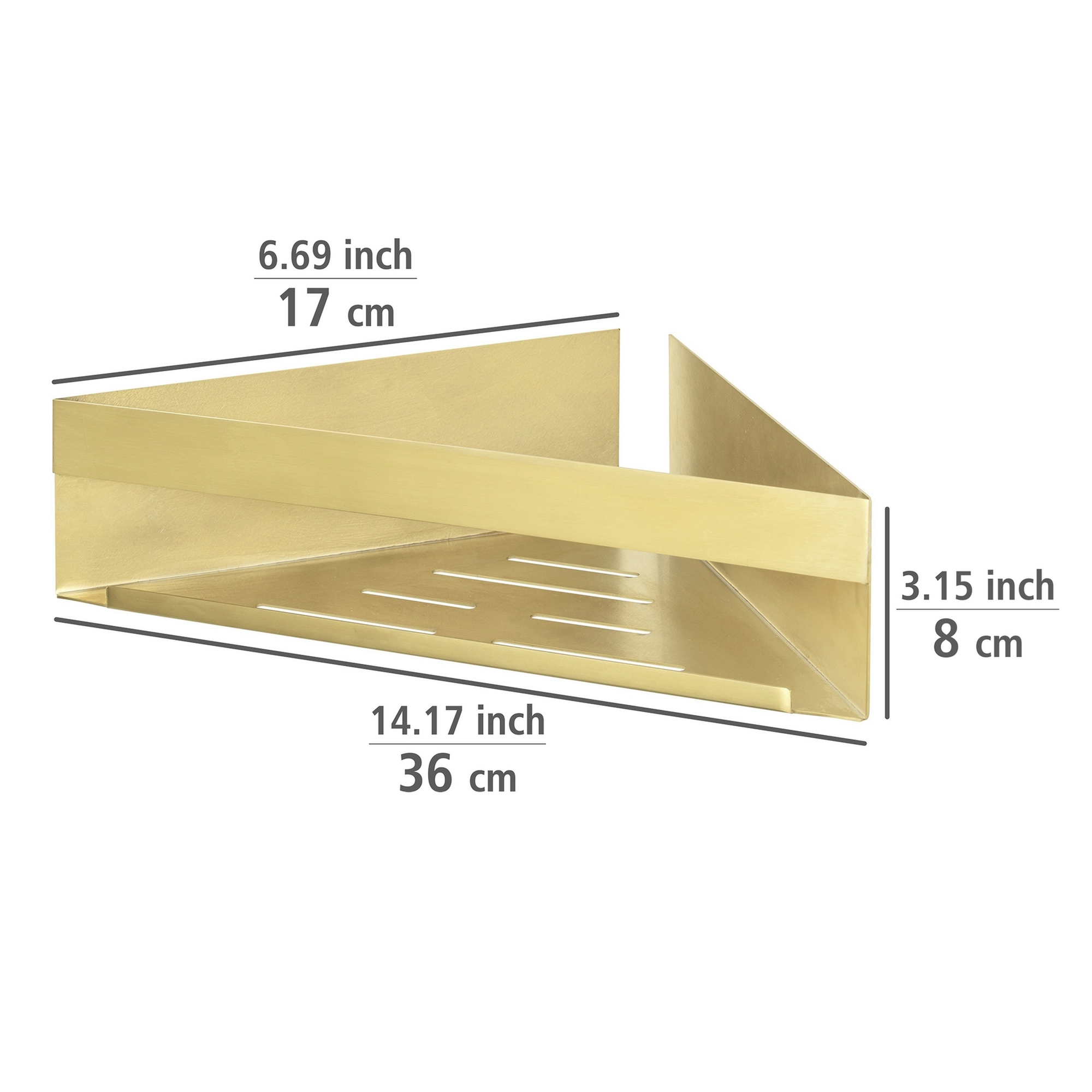 Eckablage 'Turbo-Loc® Genova' matt gold 36 x 17 x 8 cm + product picture