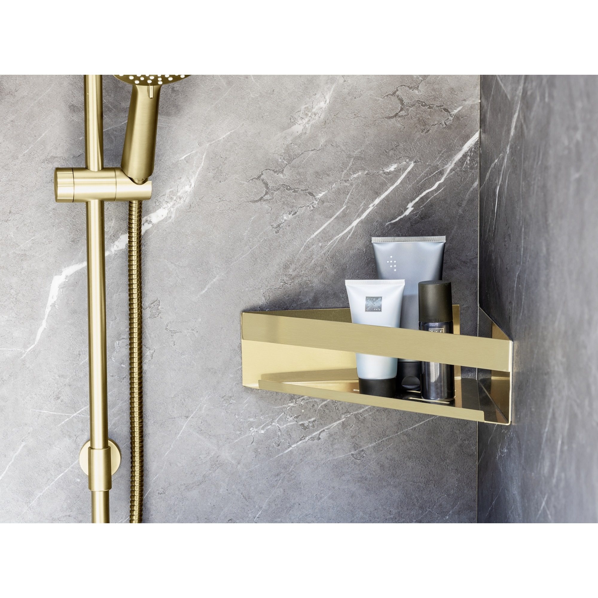 Eckablage 'Turbo-Loc® Genova' matt gold 36 x 17 x 8 cm + product picture