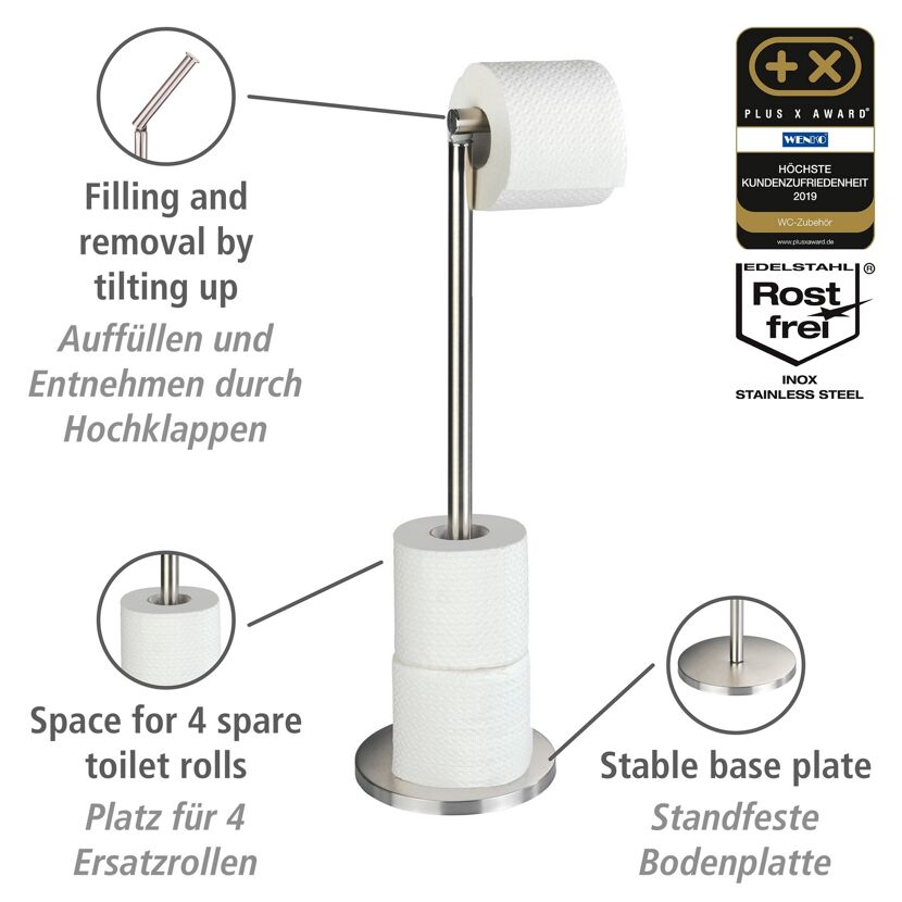 Stand-Toilettenpapierhalter mit Platz für 4 Rollen