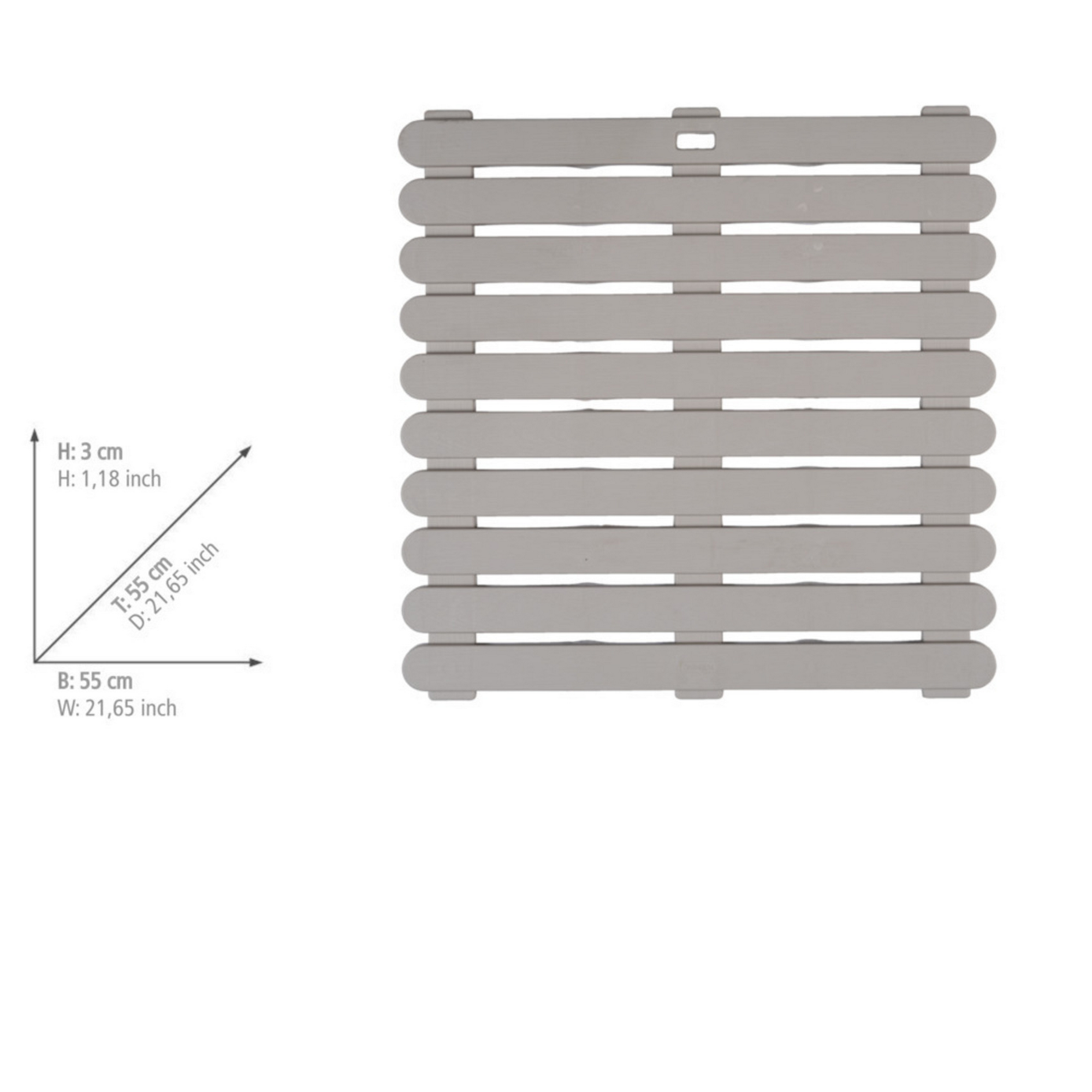 Duschmatte 'Indoor & Outdoor' Kunststoff taupe 55 x 55 cm