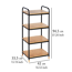 Regal 'Loft' Bambus/Metall 4 Böden 42 x 33,5 x 94,5 cm