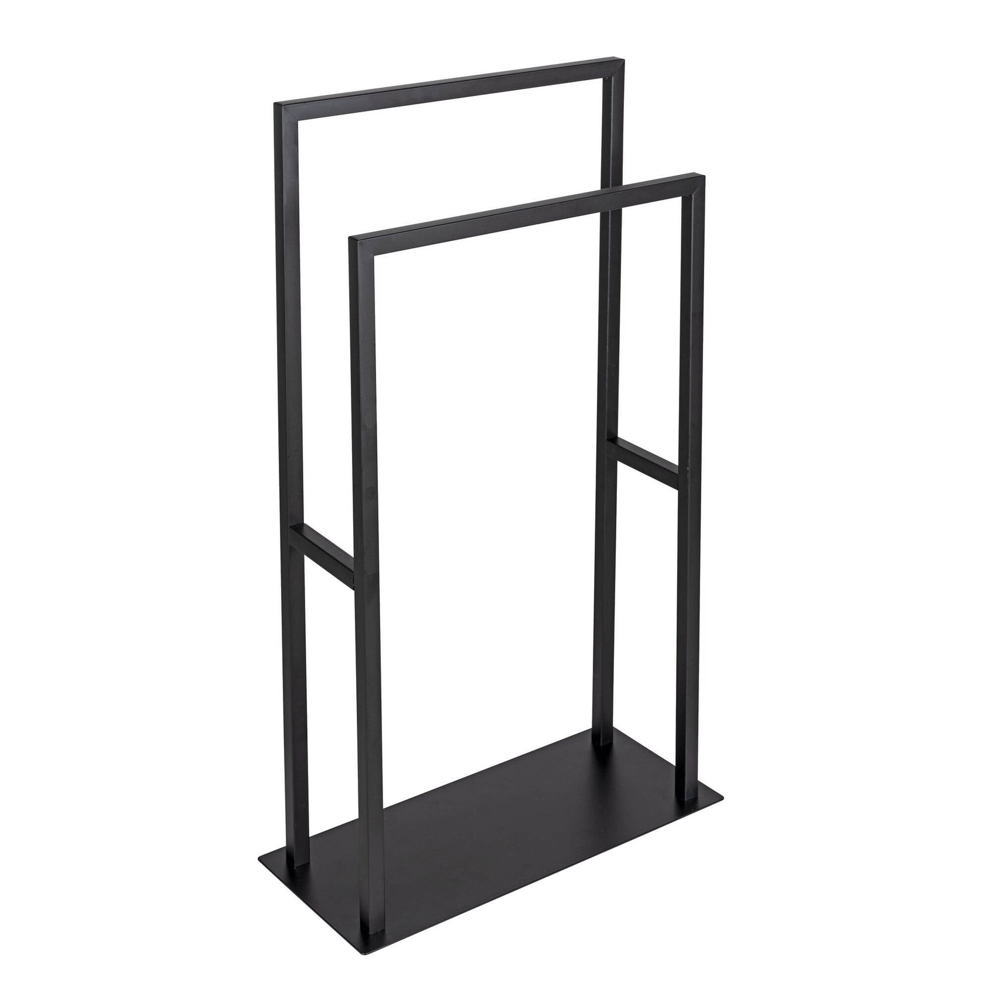 Schwarzer Handtuchständer mit zwei Handtuchstangen