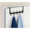 Schwarze Türgarderobe mit sechs Haken