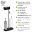Stand WC-Garnitur 'Rivazza' 5-in-1 edelstahlfarben/schwarz mit Ablage