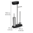 Stand WC-Garnitur 'Rivazza' 5-in-1 edelstahlfarben/schwarz mit Ablage