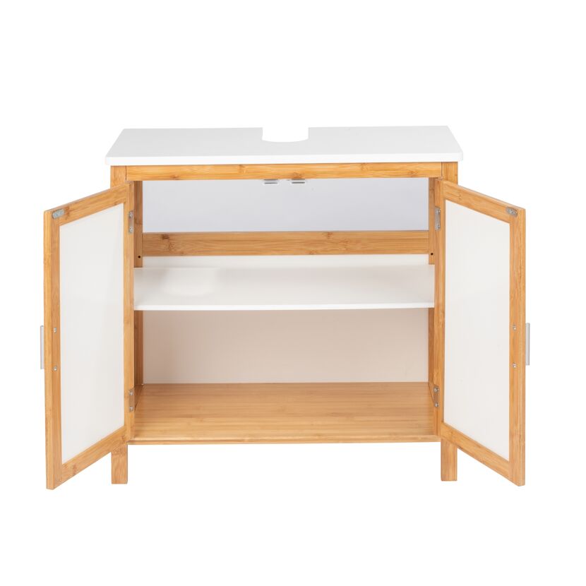 Offener Badschrank aus Bambus