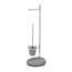Stand WC-Garnitur 'Pepple Stone' 2-in-1 chromfarben/grau mit Glaseinsatz