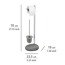 Stand WC-Garnitur 'Pepple Stone' 2-in-1 chromfarben/grau mit Glaseinsatz
