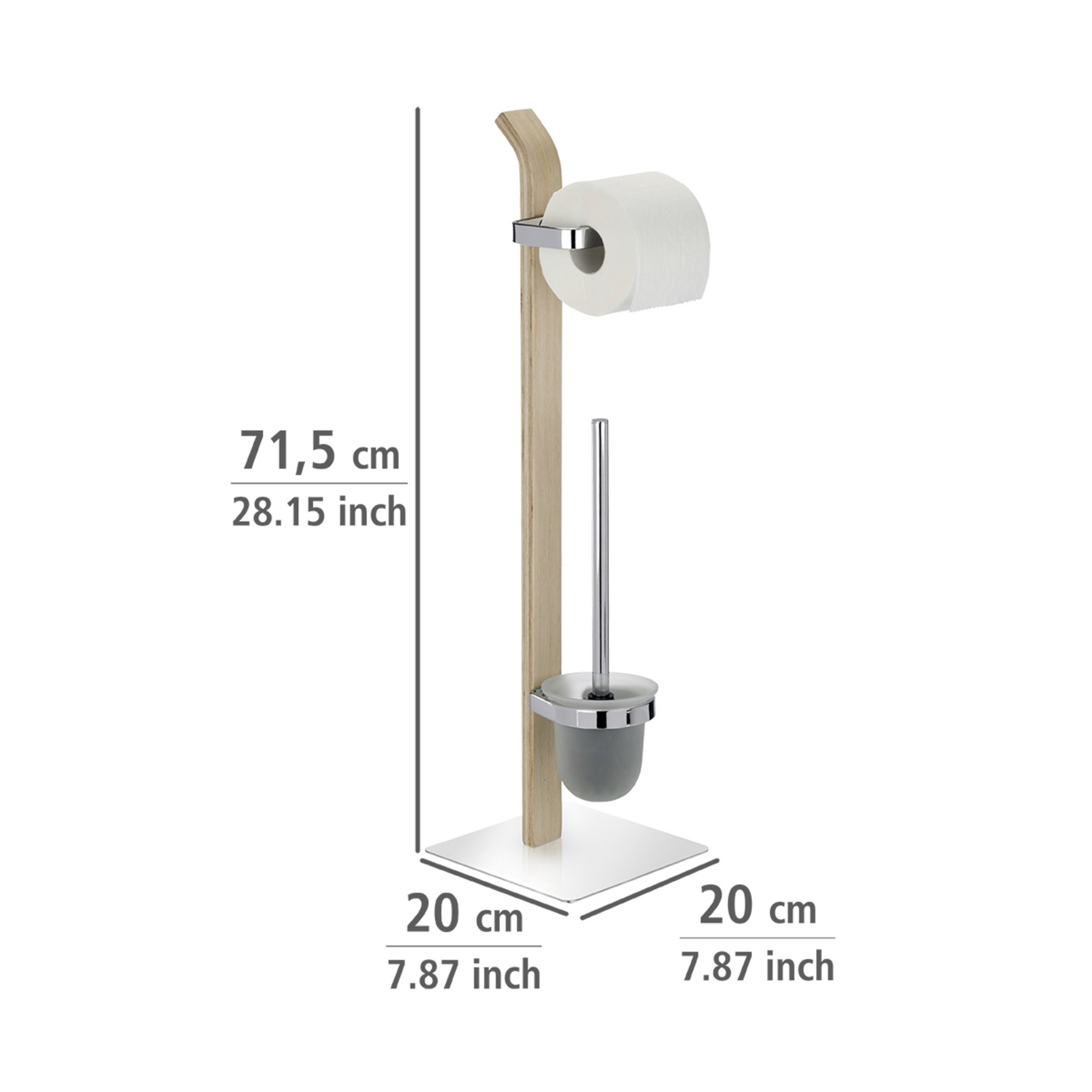 Stand WC-Garnitur 'Samona' 2-in-1 holzfarben mit Glaseinsatz + product picture