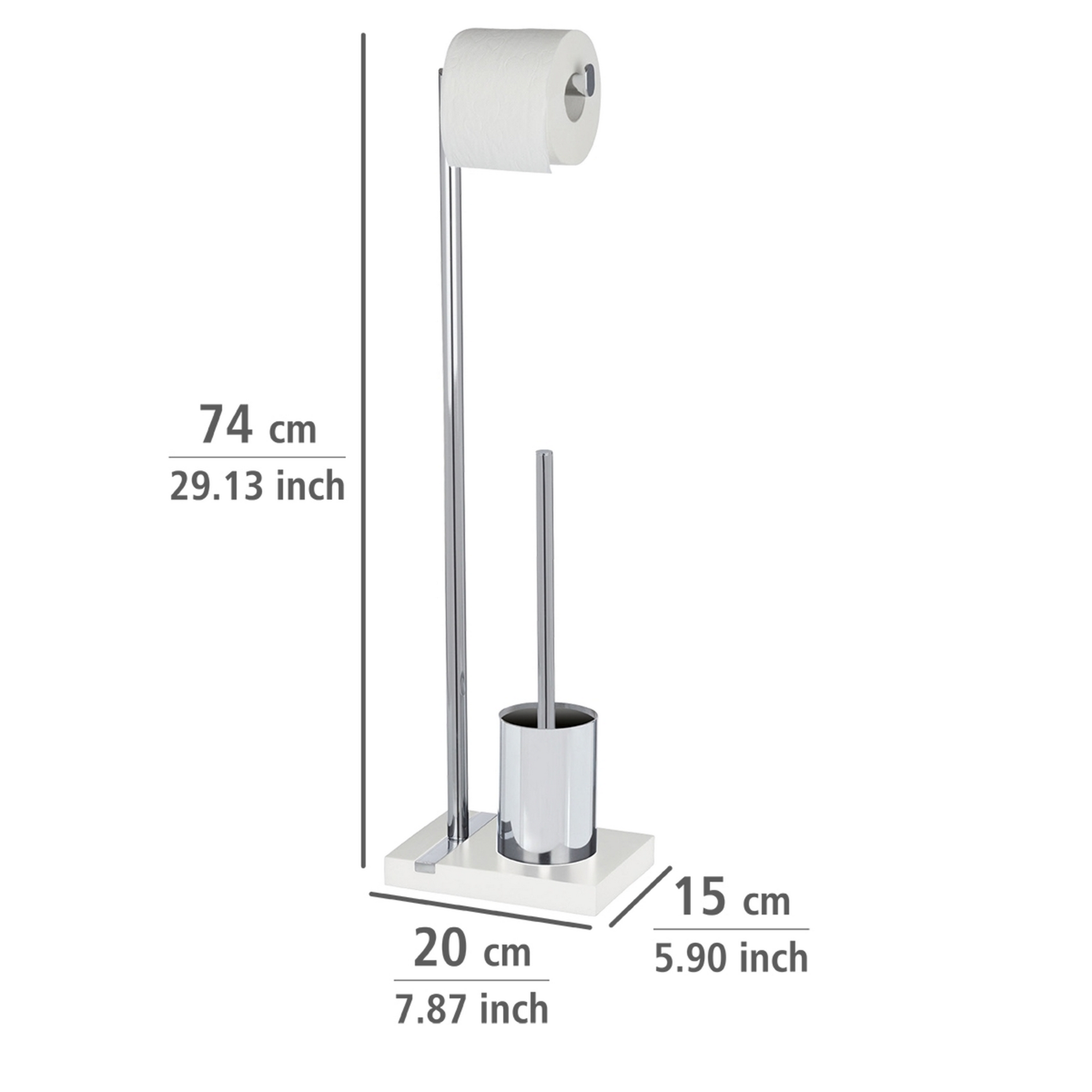 Stand WC-Garnitur 'Noble' 2-in-1 chromfarben/weiß + product picture