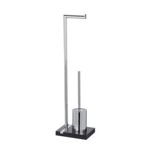 Stand WC-Garnitur 'Noble' 2-in-1 chromfarben/schwarz