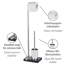 Stand WC-Garnitur 'Noble' 2-in-1 chromfarben/schwarz