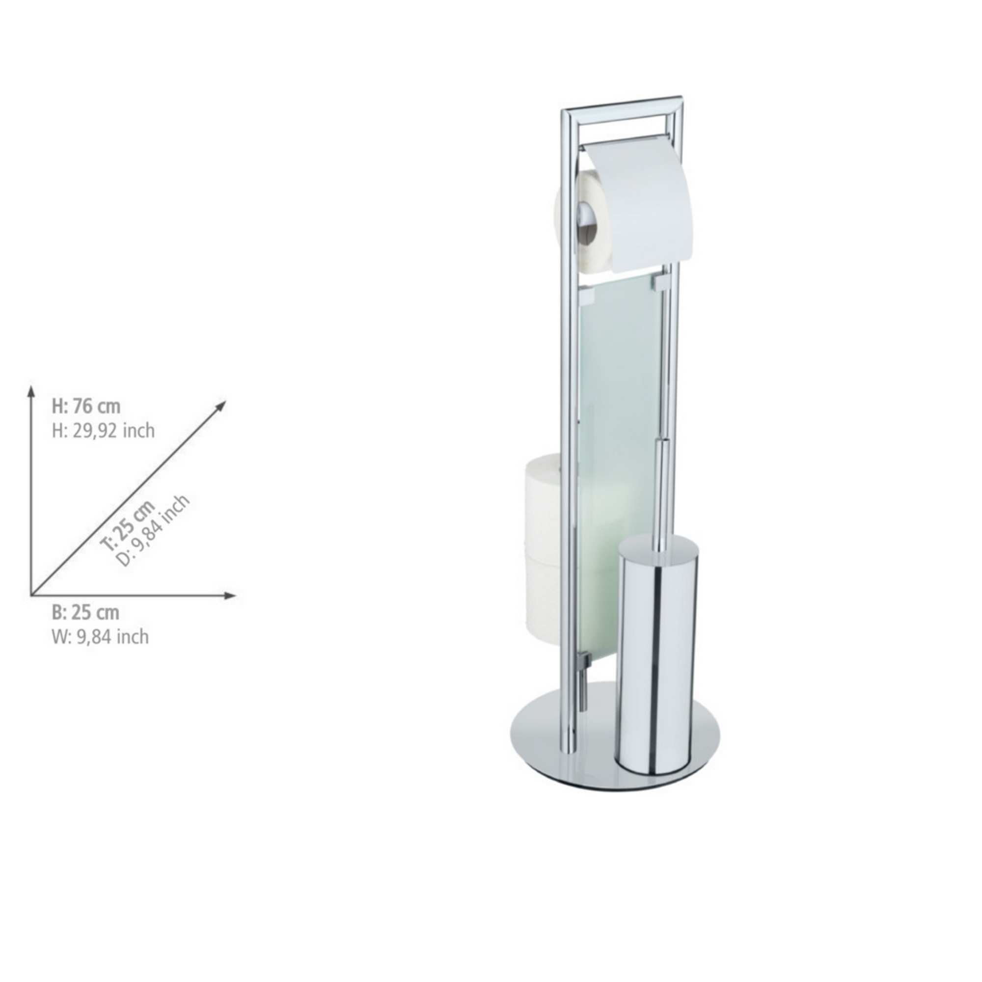 Stand WC-Garnitur 'Sulmona' 3-in-1 edelstahlfarben + product picture