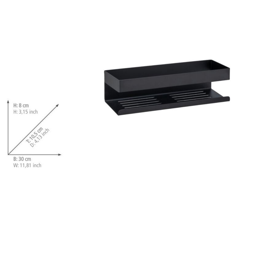 Schwarze Wandablage aus Metall