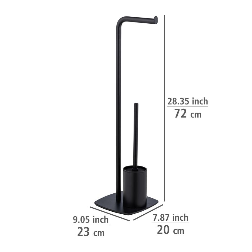 Schwarze Stand-WC-Garnitur mit Bürste