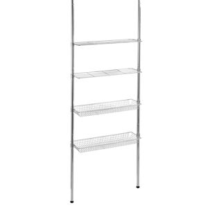 Teleskopregal 'Ellera' Edelstahl je 2 Ablagen/Körbe 65-285 cm