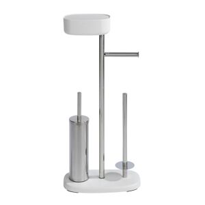 Stand WC-Garnitur 'Rivazza' 5-in-1 edelstahlfarben/weiß mit Ablage