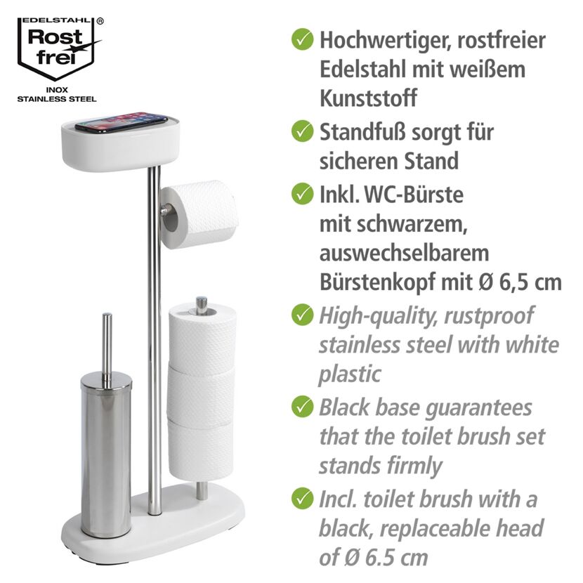 Stand-WC-Garnitur mit Toilettenbürste und Ablage