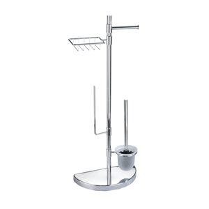 Stand WC-Garnitur 4-in-1 edelstahlfarben glänzend