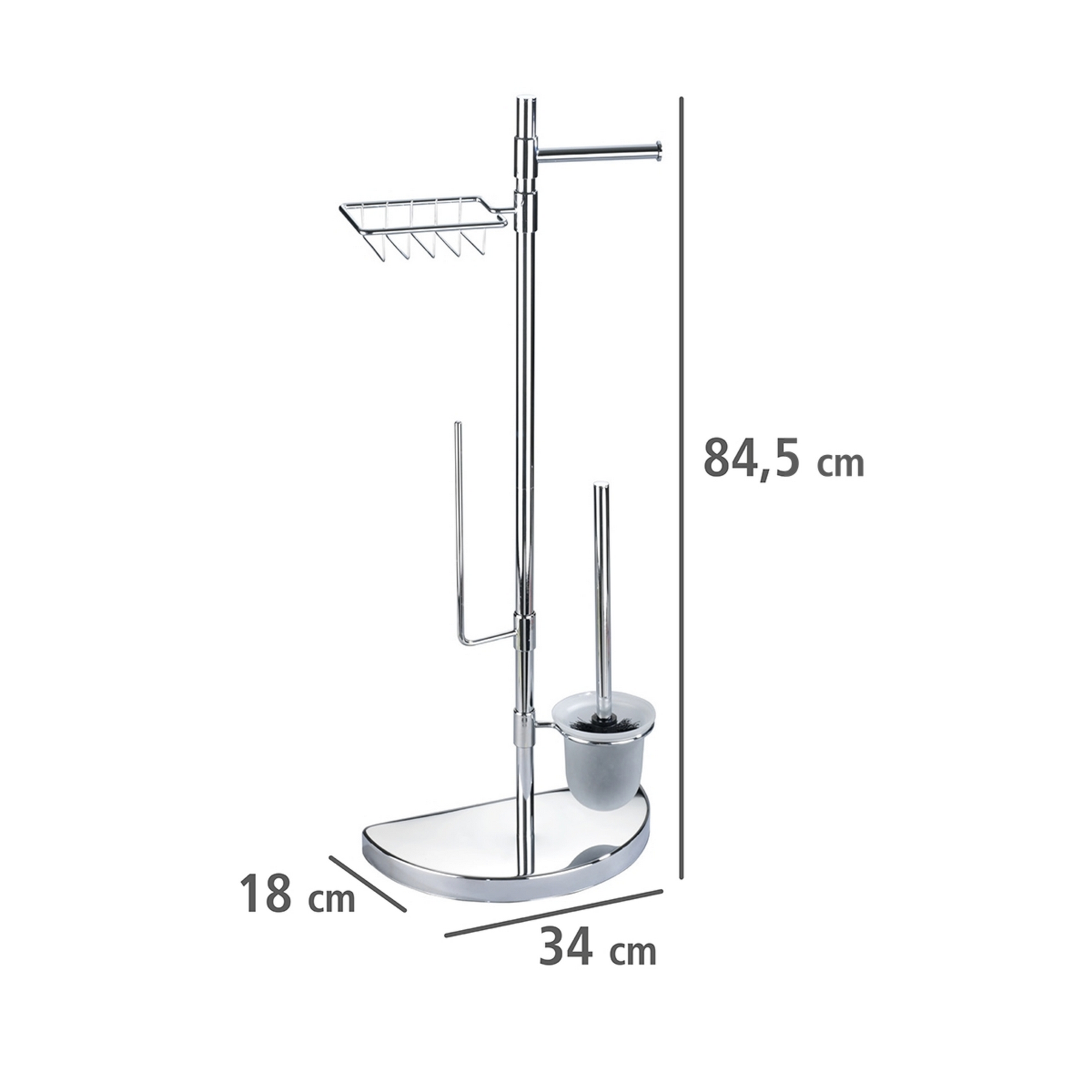 Stand WC-Garnitur 4-in-1 edelstahlfarben glänzend + product picture