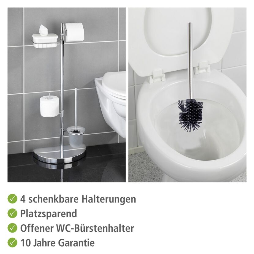 Toilettenbürste und Ständer im Badezimmer