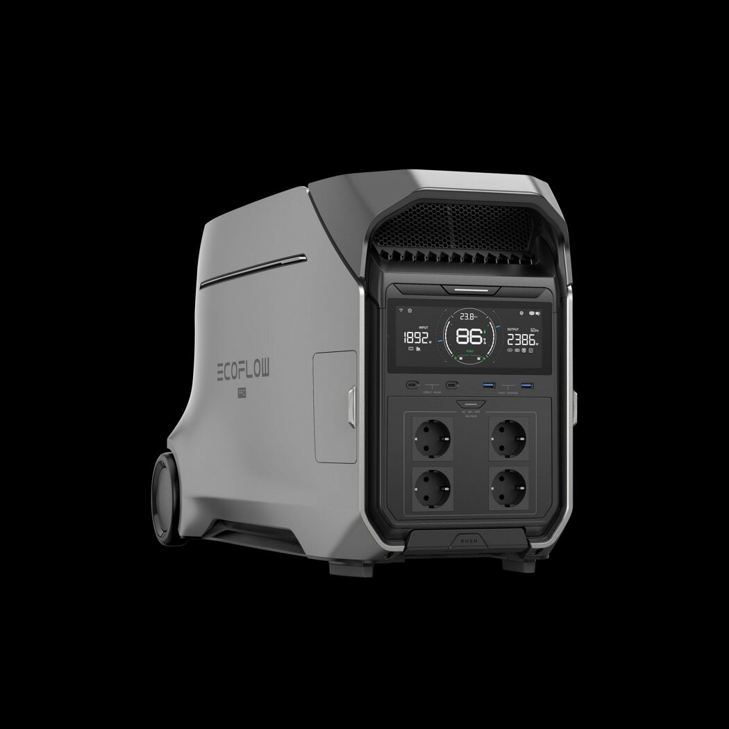 Tragbare Powerstation mit Rädern und Display
