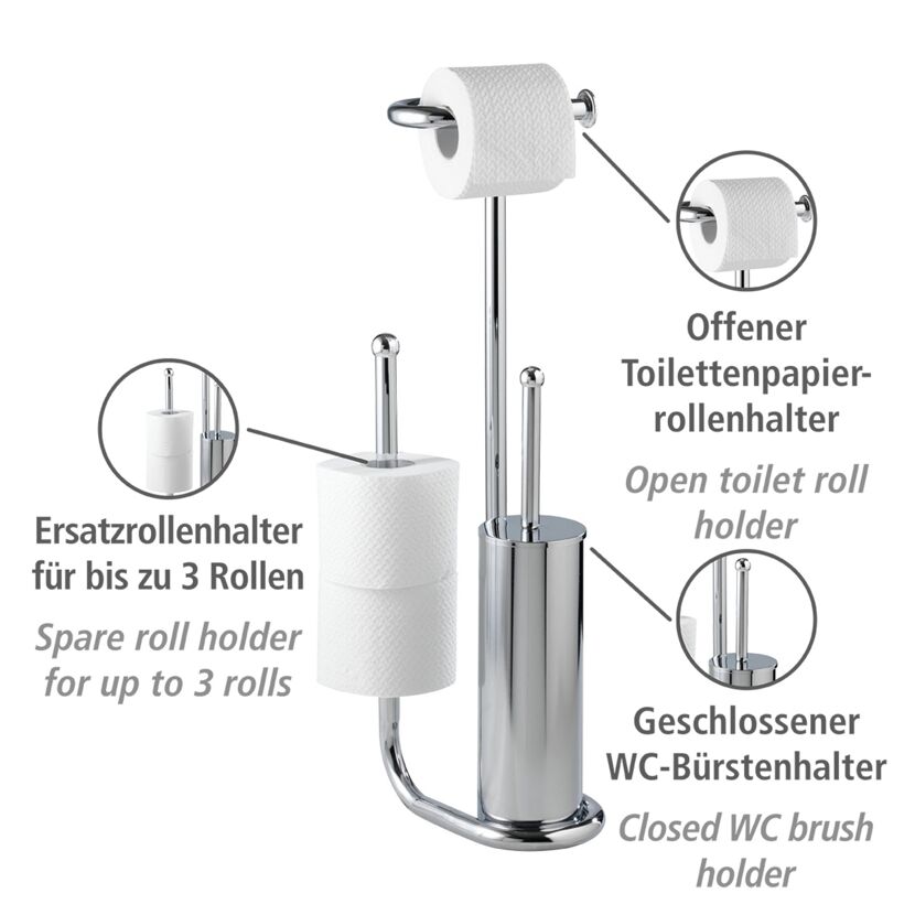 Stehender Toilettenpapierhalter mit WC-Bürste
