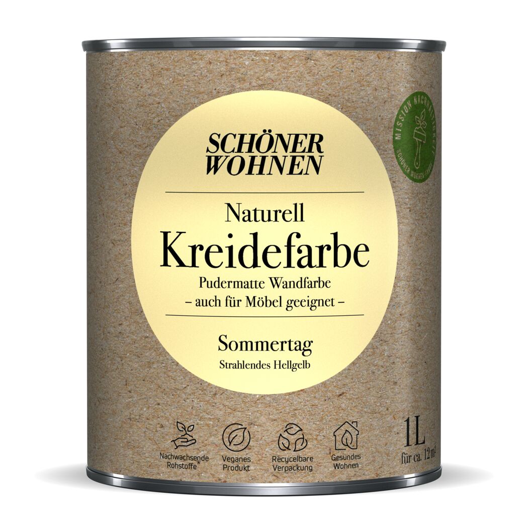 Naturell Kreidefarbe 'Sommertag' hellgelb matt 1 l