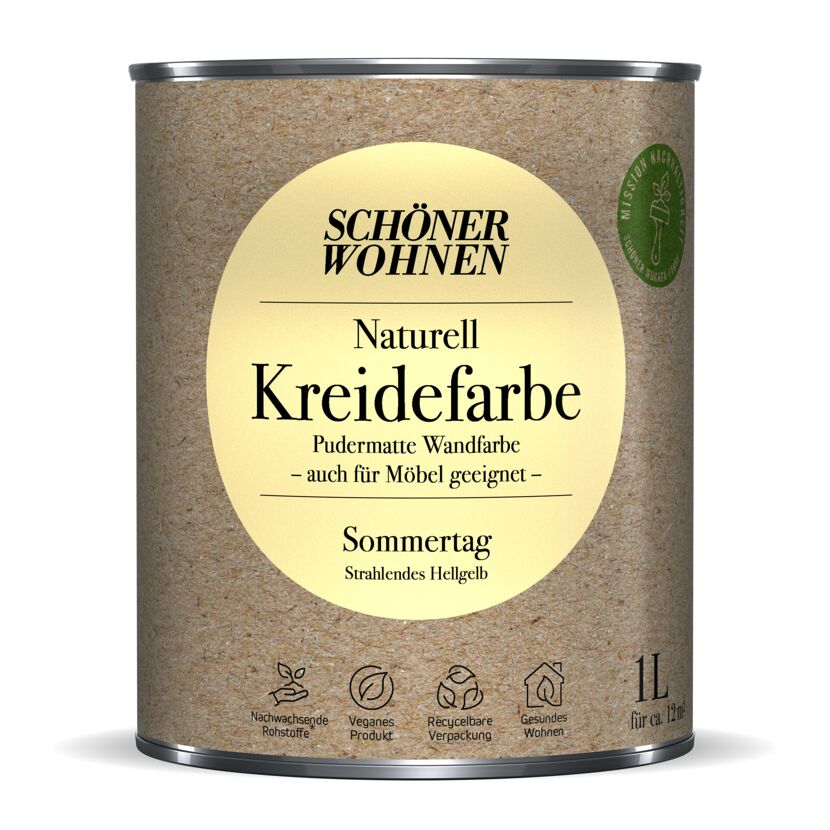 Naturell Kreidefarbe 'Sommertag' hellgelb matt 1 l