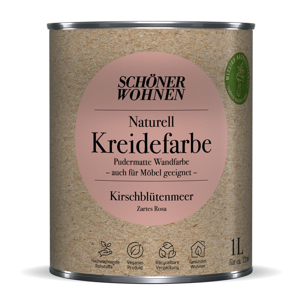 Naturell Kreidefarbe 'Kirschblütenmeer' rosa matt 1 l