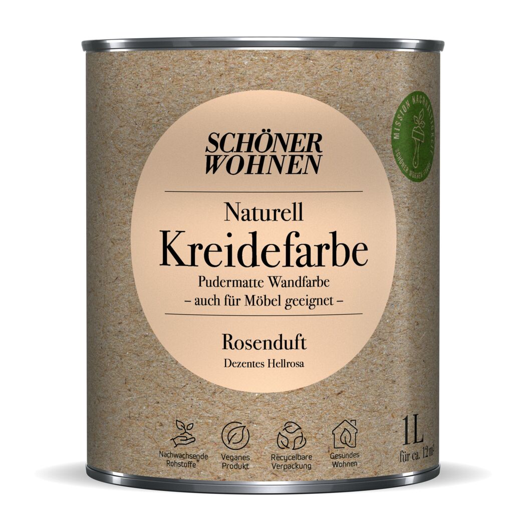 Naturell Kreidefarbe 'Rosenduft' hellrosa matt 1 l