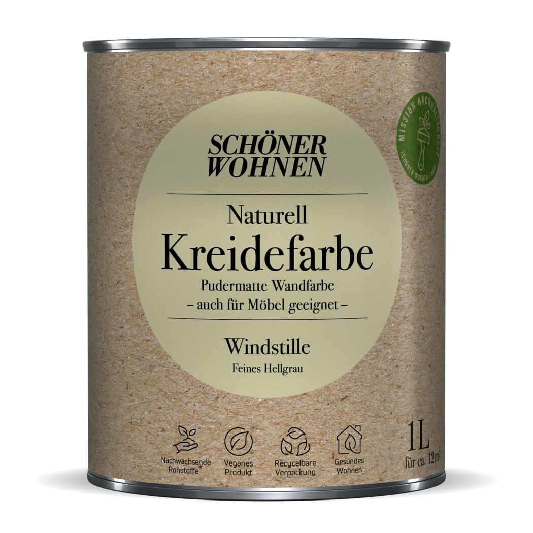 Naturell Kreidefarbe 'Windstille' hellgrau matt 1 l