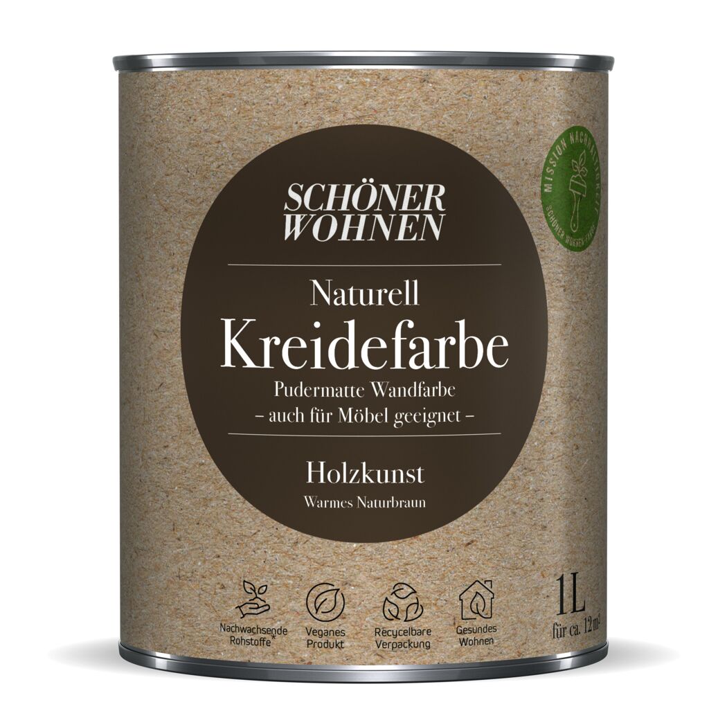 Naturell Kreidefarbe 'Holzkunst' naturbraun matt 1 l