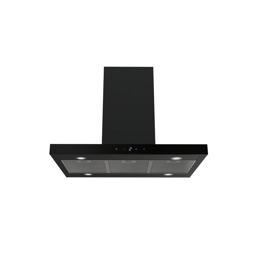 Inselhaube 'CH44199GISS-20' Metall/Glas schwarz 60 cm